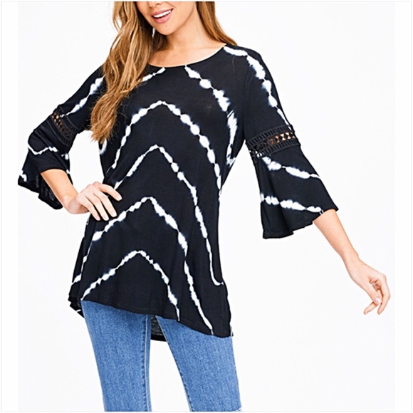 Boho Tie Die Year Round Tunic Top L XL - Picture 4 of 8